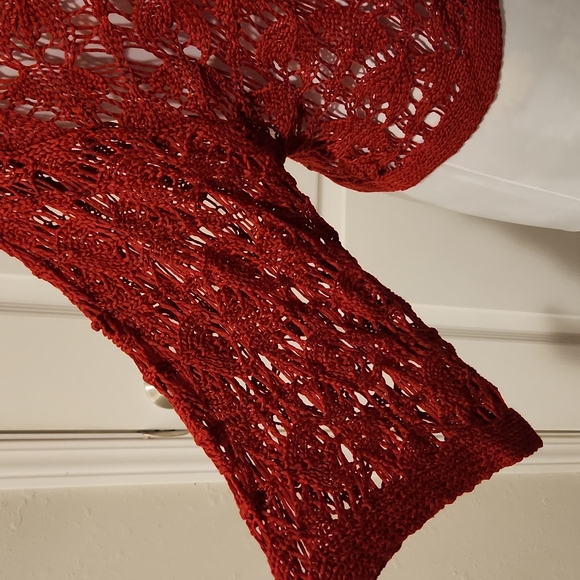 NWT BONGO Red Open Knit Cardigan Sz L - Picture 3 of 5